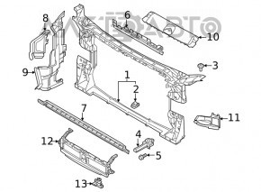 Кронштейн крепления решетки радиатора левый Audi A4 B9 17-