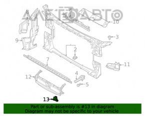 Кронштейн крепления решетки радиатора правый Audi A4 B9 17-