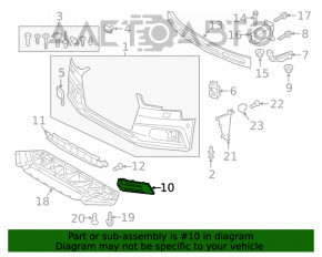 Решетка переднего бампера правая Audi A4 B9 17-19 s-line, без радара, светлый хром