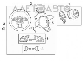 Кнопки керування на кермі в зборі Audi A4 B9 17- під підігрів керма