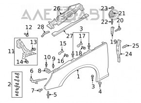 Ущільнювач крило-фара лев Audi A4 B9 17- новый OEM оригінал