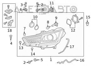 Фара передняя правая голая Audi A4 B9 17-19 ксенон+LED