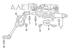 Рулевой карданчик Audi A4 B9 17- нет фрагмента пыльника