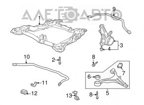 Болт крепления переднего подрамника 4шт комплект Honda HR-V 16-22