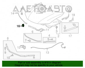 Кронштейн защелка палки опоры капота Acura ILX 13-