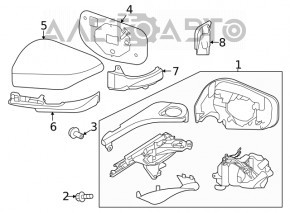 Зеркало боковое левое Subaru Outback 20- поворотник, подогрев, BSM, память