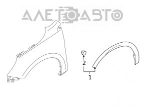 Накладка арки крила перед прав Subaru Outback 20-