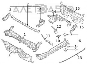 Уплотнитель решетки дворников правый Subaru Outback 20- новый OEM оригинал