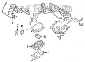 Блок запобіжників підкапотний Hyundai Elantra AD 17-20 тріщина у кріпленні