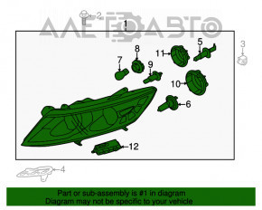 Фара передня ліва в зборі Kia Optima 11-13.