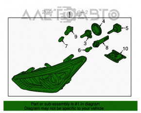 Фара передняя левая в сборе Hyundai Santa FE Sport 17-18 рест usa ксенон