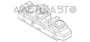 Управление стеклоподъемником передним правым Hyundai Sonata 15-19 черн, manual