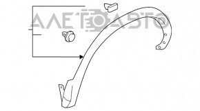 Накладка арки крыла задняя левая Nissan Rogue Sport 17-19 примята, надрыв, примяты креп