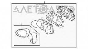 Щиток приладів Hyundai Santa FE Sport 13-18 AWD 26к, поліз хром, тріщина в корпусі