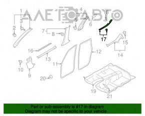 Накладка порога задняя правая внутр Subaru Forester 08-13 SH