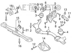 Подушка двигателя правая Porsche Cayenne 958 11-17 4.8 Turbo новый OEM оригинал