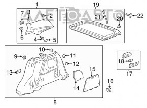 Обшивка арки ліва Buick Encore 13-16 сірка без кишені