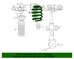 Пружина передняя левая Buick Encore 13-19 fwd