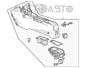 Консоль центральная подлокотник и подстаканники Buick Encore 13-16 сер, царапины