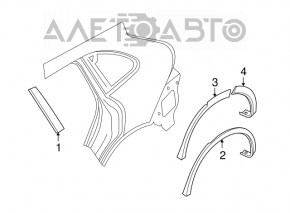 Накладка арки задняя правая Porsche Cayenne 958 11-14