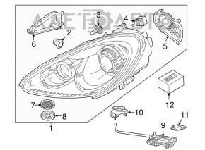 Фара передняя левая Porsche Cayenne 958 11-18 галоген