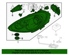 Фара передняя правая Porsche Cayenne 958 11-18 галоген