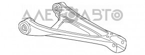Рычаг нижний задний правый Porsche Cayenne 958 11-17 замят, порван сайлент