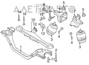 Подушка двигуна права Porsche Cayenne 958 11-17 3.6