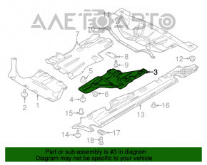 Защита арки двигателя правая Porsche Cayenne 958 11-14