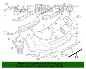 Нижняя решетка заднего бампера Porsche Cayenne 958 11-14