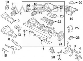 Накладка консоли Porsche Cayenne 958 11-14 карбон