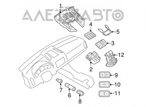 Кнопки управління центральної консолі Porsche Cayenne 958 11-14 задній ряд
