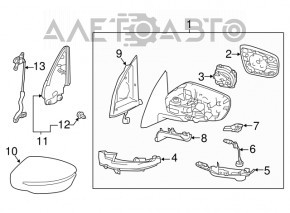 Зеркало боковое левое Nissan Rogue Sport 17-19 поворотник