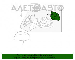 Дзеркальний елемент лівий Nissan Leaf 11-12