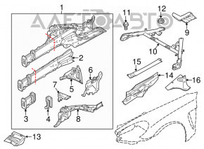 Накладка подкапотная задняя правая Porsche Panamera 14-16