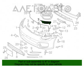 Грати переднього бампера прав Porsche Panamera 14-16 в зборі з накладками