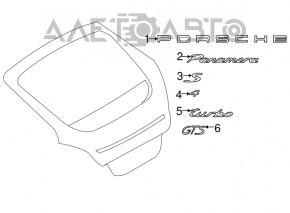 Емблема задній напис "Panamera" Porsche Panamera 11-16