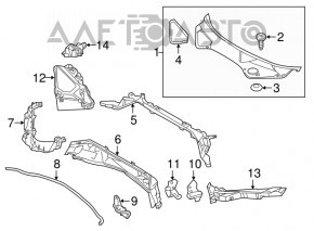 Кронштейн решітки двірників прав Porsche Panamera 10-16