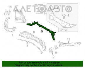 Поддон решетки дворников Porsche Panamera 10-16 верхний, надлом креп