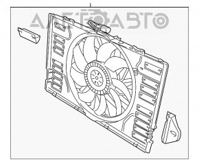 Диффузор кожух радиатора в сборе Porsche Panamera 10-16 надрыв