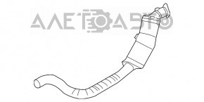 Приемная труба с катализатором правая Porsche Panamera 10-16 4.8