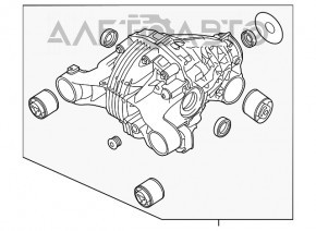 Задній диференціал редуктор Porsche Panamera 10-16 AWD 64к порвані 2 сайленти, потріскані 1 сайлент