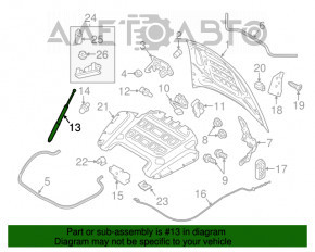 Амортизатор капота правый Porsche Panamera 10-16