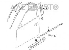 Ущільнювач верхньої накладки двері передньої лів Porsche Panamera 10-16