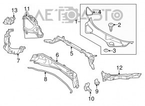 Решетка дворников пластик Porsche Panamera 10-16