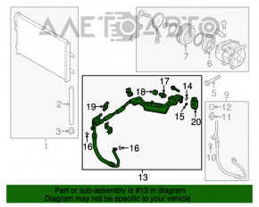 Трубка кондиціонера пічка-Конденсер Kia Forte 4d 14-16 дорест 1.8