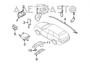 Подушка безопасности airbag в руль водительская Subaru b10 Tribeca черная