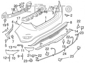 Крепление заднего бампера правое внешн Ford Fiesta 11-19 5d новый OEM оригинал