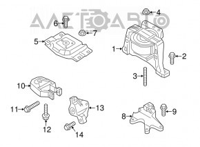 Подушка двигуна ліва Ford Escape MK3 15-19 2.5 2.0T 1.5