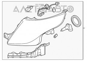 Фара передняя правая голая Ford Explorer 11-15 дорест галоген китай, дефект стекла